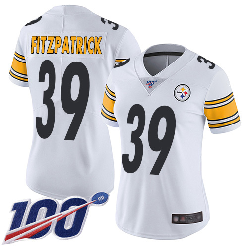 Women Pittsburgh Steelers Football 39 Limited White Minkah Fitzpatrick Road 100th Season Vapor Untouchable Nike NFL Jersey